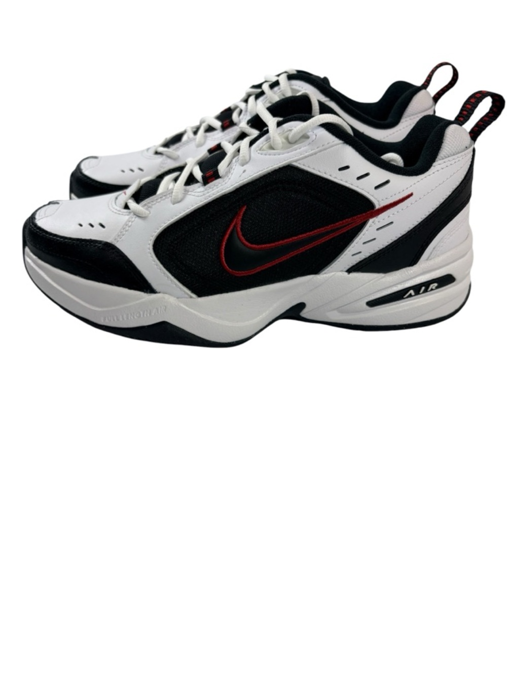 Nike Air Monarch IV White Black Red Men’s Sz9 Sneakers Athletic Shoes Walking